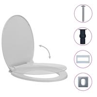 vidaxl Toilettensitz mit Absenkautomatik Quick-Release Hellgrau Oval