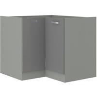 küchenpreisbombe Eckunterschrank 89x89 cm Grey Hochglanz Grau Küchenzeile Küchenblock Küche Vario - KÜCHEN PREISBOMBE