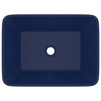 vidaXL Wastafel 41x30x12 cm keramiek mat donkerblauw