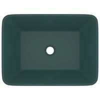 vidaXL Wastafel 41x30x12 cm keramiek mat donkergroen