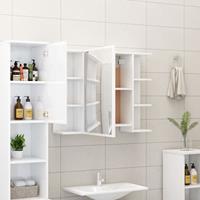 vidaxl Bad-Spiegelschrank Hochglanz-Weiß 80x20,5x64 cm Spanplatte - 
