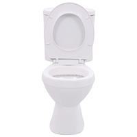 vidaXL Staand toilet met stortbak en soft-close bril keramiek wit