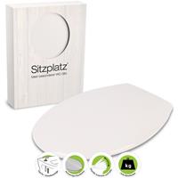 sitzplatz WC-Sitz Palermo günstig, Weiß aus Thermoplast, mit Fast Fix Schnellbefestigung, universaler O Form Toilettendeckel, Toilettensitz