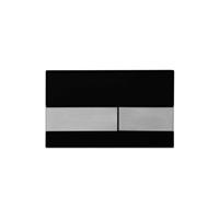 Tece TeceSquare duwplaat zwart glas knoppen RVS 9.240.806