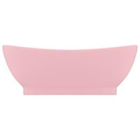 vidaXL Wastafel met overloop ovaal 58,5x39 cm keramiek matroze