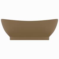 vidaxl Luxus-Waschbecken Überlauf Oval Matt Creme 58,5x39cm Keramik - 