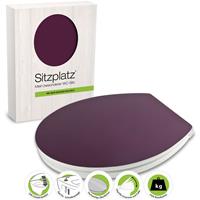 sitzplatz WC-Sitz mit Absenkautomatik, Dekor Disteso, Gloss Toilettensitz mit Holzkern, Fast-Fix Schnellbefestigung, Standard O Form oval,