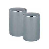 wenko Schwingdeckeleimer Inca Grau 5L, 2er Set - 