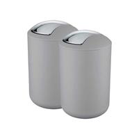 wenko Kosmetikeimer Brasil Grau 6,5L, 2er Set - 