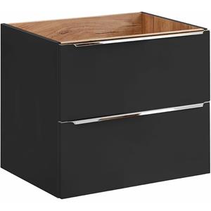 lomadox Waschtischunterschrank 60cm TOSKANA-BLACK-56 in seidenmatt anthrazit B/H/T ca. 60/57/46cm - 