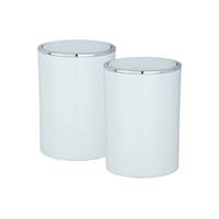 wenko Schwingdeckeleimer Inca White 5L, 2er Set - 