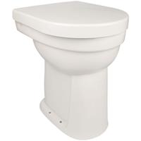 aquasu ' Stand-WC-Set liDano +10 cm | Erhöhtes WC | Weiß | Inklusive WC-Sitz | Für Senioren und große Menschen | Flachspüler | Abgang innen senkrecht