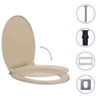 vidaxl Toilettensitz mit Absenkautomatik Quick-Release Beige Oval