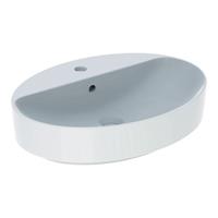 Geberit VariForm opzetwastafel ovaal 60 cm 1 kraangat met overloop KeraTect, wit