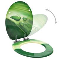 vidaXL Toiletbrillen met soft-close deksel 2 st waterdruppel MDF groen