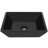 vidaxl Waschbecken Keramik Quadratisch Schwarz 41,5 x 41,5 x 12 cm - 