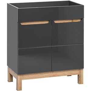 lomadox Waschtischunterschrank 60 cm SOLNA-56 inkl. Standfüßen, Hochglanz grau, B x H x T ca. 60 x 85 x 45cm - 