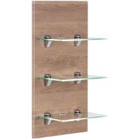 Saniclear Viva open kast met glazen planken en led verlichting 68cm licht eiken