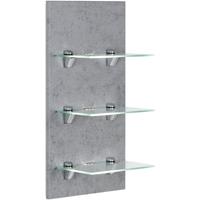 Saniclear Viva open kast met glazen planken en led verlichting 68cm betongrijs