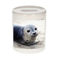 Bellatio Dieren zeehond foto spaarpot 9 cm jongens en meisjes - Cadeau spaarpotten zeehonden liefhebber