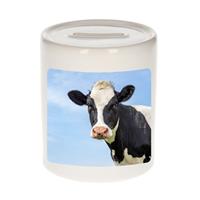 Bellatio Dieren koe foto spaarpot 9 cm jongens en meisjes - Cadeau spaarpotten koeien liefhebber
