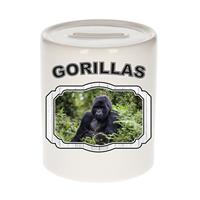 Bellatio Dieren liefhebber gorilla spaarpot 9 cm jongens en meisjes - keramiek - Cadeau spaarpotten gorilla apen liefhebber