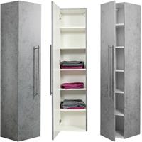 lomadox Badezimmer Hochschrank NEWLAND-02 in Beton-Optik 6 Fächer, B x H x T ca.: 35 x 150 x 30 cm - 