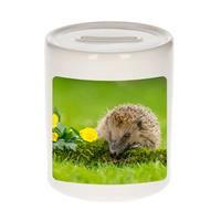 Bellatio Dieren egel foto spaarpot 9 cm jongens en meisjes - Cadeau spaarpotten egels liefhebber