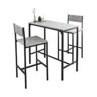 sobuy OGT03-HG Bartisch Set 3-teilig Esstisch Bistrotisch Balkonmöbel