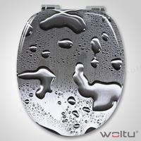 woltu WC-Sitz MDF Tautropfen mit Absenkautomatik Grau