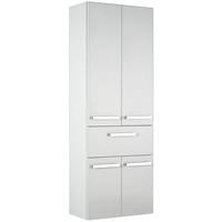 lomadox Badezimmer Hochschrank FES-4005-66 in Hochglanz Lack Polarweiß, mit Wäschekörben - B/H/T: 60/168/33cm - 