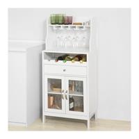 sobuy Weinschrank Sideboard mit Weinregal Küchenschrank mit 1 Schublade FSB24-W - 