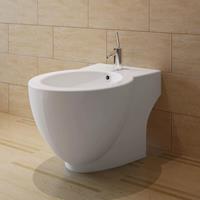 vidaXL Keramisch Toilet Rond wit + Bidet