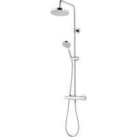 schulte Duschsystem 'Modern' Duschmaster Rain III von Runde Kopfbrause, aus verchromten Messing, mit Thermostat - 