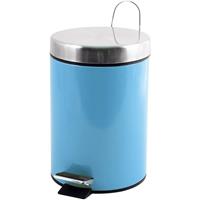 Spirella MSV Prullenbak/pedaalemmer etaal - pastel blauw - 3 liter - 17 x 25 cm - Badkamer/toilet - Pedaalemmers