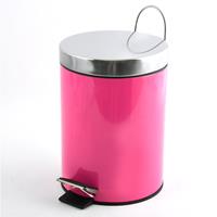 MSV badkamer/toilet pedaalemmer - fuchsia roze - 3 liter - 17 x 25 cm -