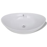 vidaxl Keramik Waschbecken Keramikspülen Überlauf Oval 59 x 38,5 cm - 