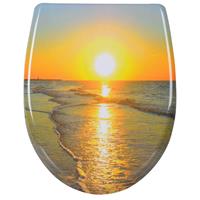 woltu WC-Sitz Duroplast Sonnenaufgang mit Absenkautomatik und Schnellbefestigung