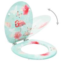 vidaxl Toilettensitz mit Deckel MDF Flamingo-Design