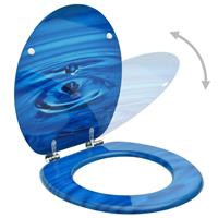 vidaxl Toilettensitz mit Deckel MDF Blau Wassertropfen-Design