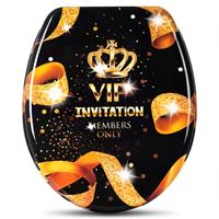 woltu WC-Sitz Duroplast mit Absenkautomatik gold VIP