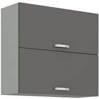 küchenpreisbombe Küchen Hängeschrank 80 Grey Hochglanz Grau Küchenzeile Küchenblock Küche Vario - KÜCHEN PREISBOMBE