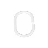 wenko Duschvorhangringe Weiß klein, 12er Set Ring weiß oval Duschvorhang - 