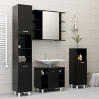 vidaXL Badkamerkast 30x30x95 cm spaanplaat zwart