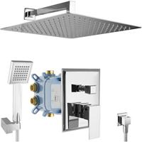 paulgurkes Duschsystem Montagebox Unterputz Armatur eckig Umsteller Regendusche