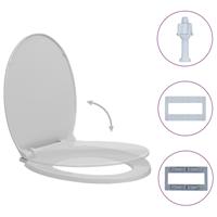 vidaXL Toiletbril soft-close ovaal lichtgrijs