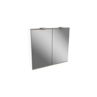 fackelmann LIMA LED Spiegelschrank 80 cm, Weiß/Braun-'84792' - 