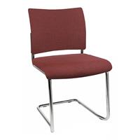 Topstar Bezoekersstoel, stapelbaar, sledestoel, rugleuning met textielbekleding, VE = 2 stuks, bordeaux