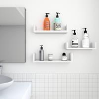 CaliCosy Set van 3 moderne wandplanken - Glanzend wit