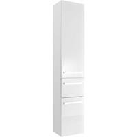 lomadox Badezimmer Hochschrank FES-4005-66 in Hochglanz Lack Polarweiß, mit Soft-Close - B/H/T: 30/168/33cm - 